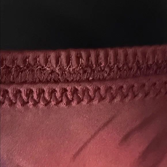 Wild Fable Burgundy Satin Slip Midi Skirt Black Lace Trim Womens Small - Picture 5 of 8